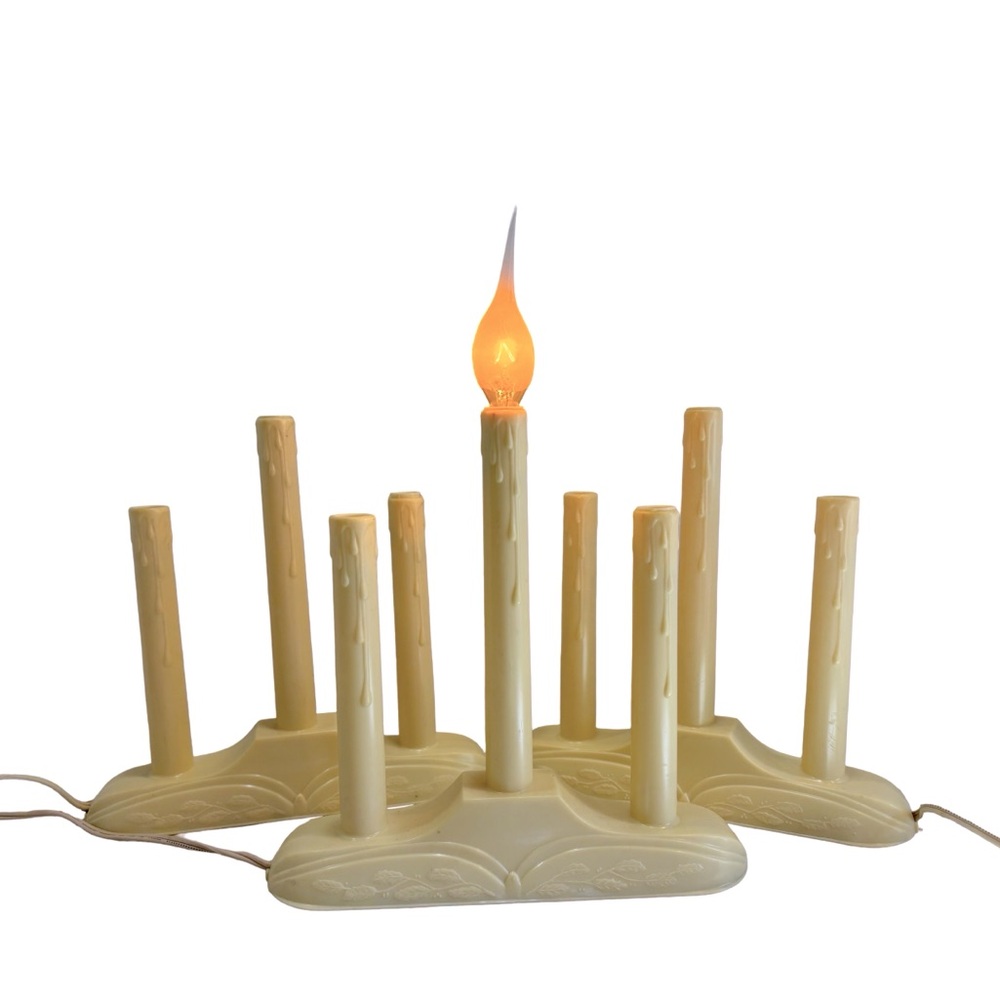 Vintage Elegant Cream Window‎ Electric Candle Set of 3